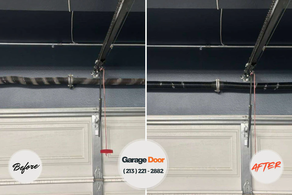 Before and after: garage door repair Indian River, MI